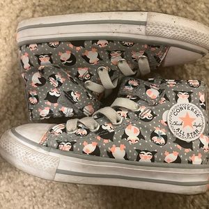 Kid Converse Shoes w/penguins